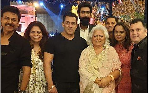 Venkatesh, Salman and Rana with other guests