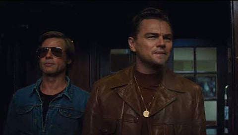 Brad Pitt and Leonardo DiCaprio in a still from the trailer