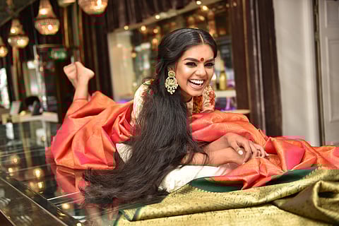 A model wearing Ayush Kejriwal's creations