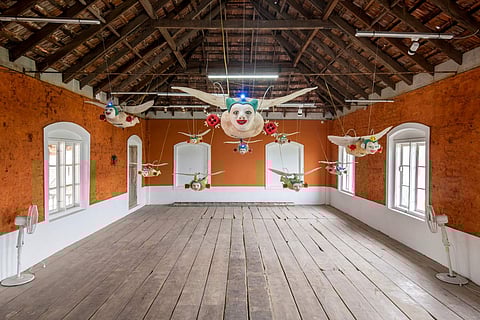 Heri Dono's 'Smiling Angels from the Sky', Pepper House, Kochi-Muziris Biennale 2018. All images courtesy Kochi Biennale Foundation.