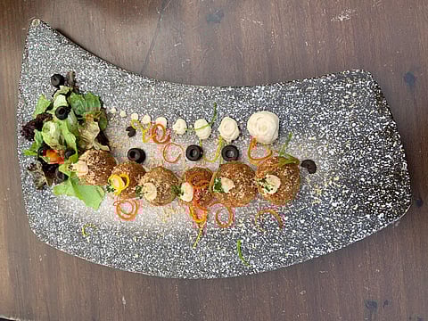 Cheesy mushroom balls at Level Seven