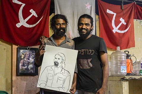 Vipin Dhanurdharan at the Biennale. All images courtesy Kochi Biennale Foundation.