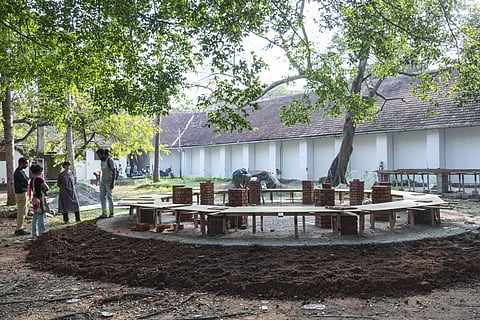 Vipin Dhanurdharan at the Biennale. All images courtesy Kochi Biennale Foundation.