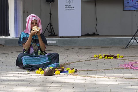 Tabita Rezaire at the Biennale. All images courtesy Kochi Biennale Foundation.