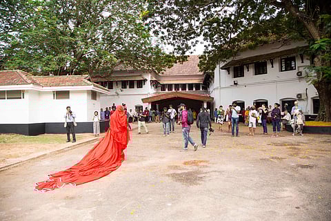 Kochi-Muziris Biennale 2018 artist Aryakrishnan R gives a performance at the festival's main venue of Aspinwall House in Fort Kochi. All images courtesy Kochi Biennale Foundation.