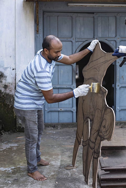 Prabhakar Pachpute, Work in progress. All images courtesy Kochi Biennale Foundation.