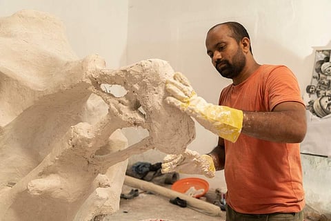 Prabhakar Pachpute, Work in progress. All images courtesy Kochi Biennale Foundation.