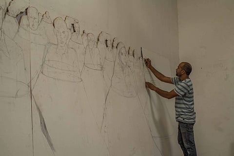 Prabhakar Pachpute, Work in progress. All images courtesy Kochi Biennale Foundation.