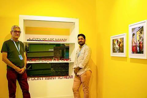 Works by Sunil Gupta and Charan Singh at the Biennale. All images courtesy Kochi Biennale Foundation.