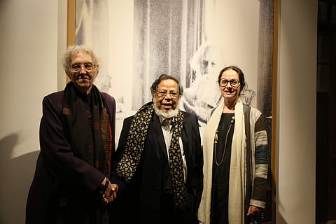 Artist Shakti Burman with Maiti Delteil and daughter Maya Burman