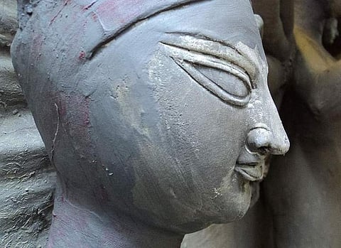 Unpainted Idol at Kumortuli (pc: Pratik Bhaduri)