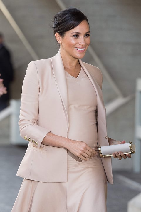 January 30, 2019: Meghan, Duchess of Sussex at the National Theatre in London, Britain. (Xinhua/Ray Tang/IANS)