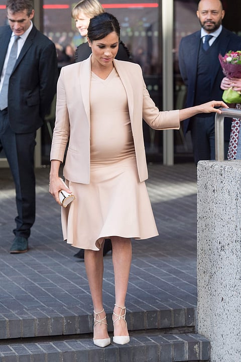 January 30, 2019: Meghan, Duchess of Sussex at the National Theatre in London, Britain. (Xinhua/Ray Tang/IANS)