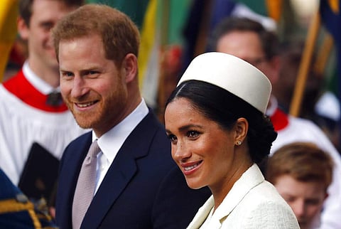 File photo: Prince Harry and Meghan. (AP Photo/Frank Augstein)