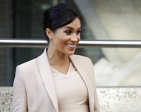 January 30, 2019: Meghan, Duchess of Sussex at the National Theatre in London, Britain. (Xinhua/Ray Tang/IANS)