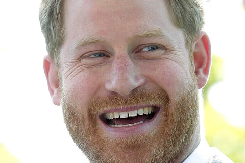 Britain's Prince Harry at the official opening of 'Future', a new Youth Zone in London, Thursday April 11, 2019. (Chris Jackson/PA via AP)
