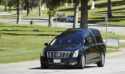 Burial service for late rapper Nipsey Hussle at Forest Lawn Hollywood Hills cemetery, Los Angeles. (Photo: Chris Pizzello/Invision/AP)