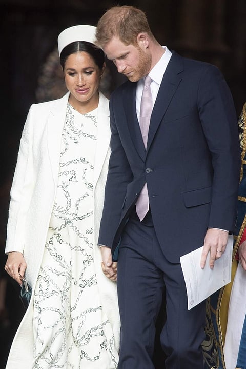 March 11, 2019: Prince Harry and his wife Meghan at Westminster Abbey in London. (Xinhua/Ray Tang/IANS)