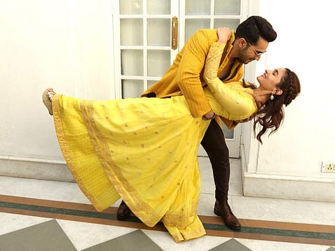 New Delhi: Actors Varun Dhawan and Alia Bhatt at a photo shoot during the promotions of her upcoming film 'Kalank' in New Delhi, on April 13, 2019. (Photo: (Amlan Paliwal/IANS)