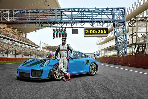 Narain Karthikeyan at the Buddh International Circuit. Courtesy: Porsche India