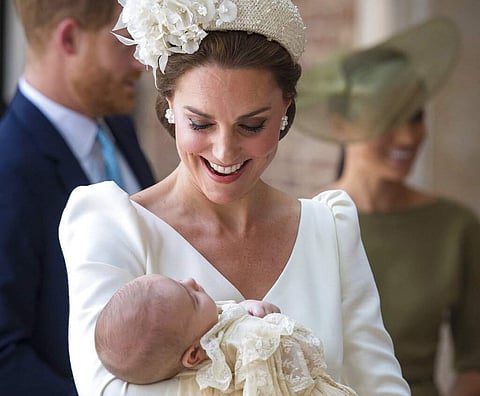 Prince Louis with Kate Middleton