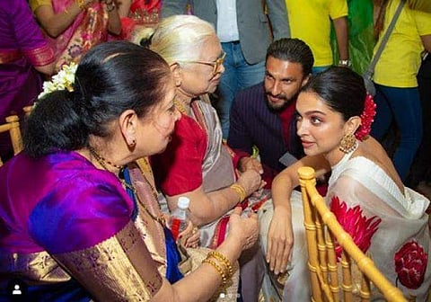 Deepika and Ranveer with Deepika's family