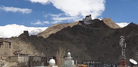 Leh: A view of the Leh Palace in Jammu and Kashmir. It is a former royal palace that was built by King Sengge Namgyal in the 16th century. (Photo: Pranay Bhardwaj/IANS)