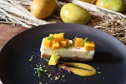 Mango Basil cheesecake
