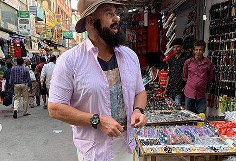 Matthew Hayden in Chennai's T Nagar