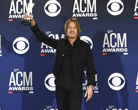 Keith Urban at the 54th annual Academy of Country Music Awards in Las Vegas (Photo by Jordan Strauss/Invision/AP)