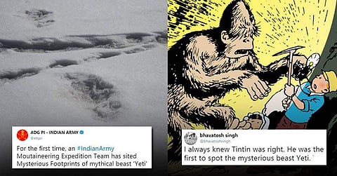 Twitter is on a Yeti meme fest as Indian Army claims to have spotted footprints of the mystical creature 