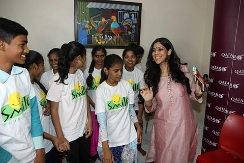 Mumbai: Actress Sakshi Tanwar celebrates Mother's Day with underprivileged children at Smile NGO, in Mumbai on May 9, 2019. (Photo: IANS)