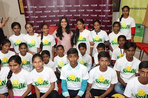 Mumbai: Actress Sakshi Tanwar celebrates Mother's Day with underprivileged children at Smile NGO, in Mumbai on May 9, 2019. (Photo: IANS)