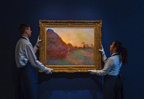 Photo provided by Sotheby's shows Claude Monet's painting titled 'Meules'. (Courtesy Sotheby's via AP)