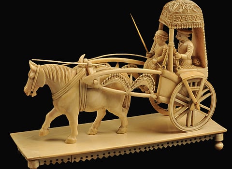 Ekka Gari in Ivory from 19th century Murshidabad