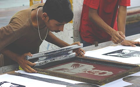 Screen-Printing done by artisans at Brown Boy