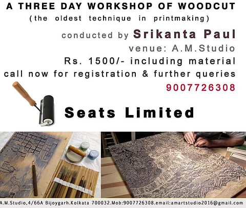Woodcut printmaking workshop at AM Studio