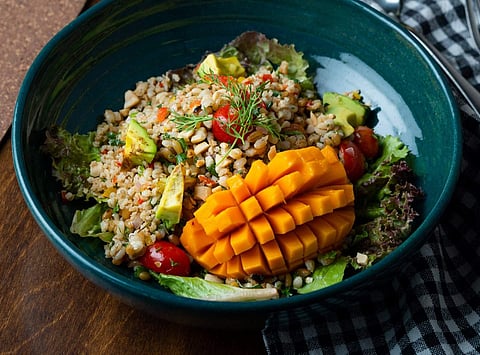 Mango Barley and Wheat Berry Salad