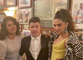 Priyanka Chopra, Nick Jonas and Deepika Padukone