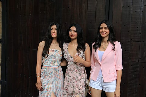 Shanaya Kapoor, Khushi Kapoor and Ananya Pandey arrive to attend actress Sonam Kapoor's birthday party at Anil Kapoor's house in Mumbai on June 9, 2019. (Photo: IANS)