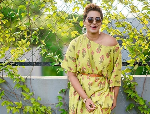 A cotton floral dress by Warsii