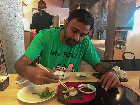 Vivek on one of his many eating adventures