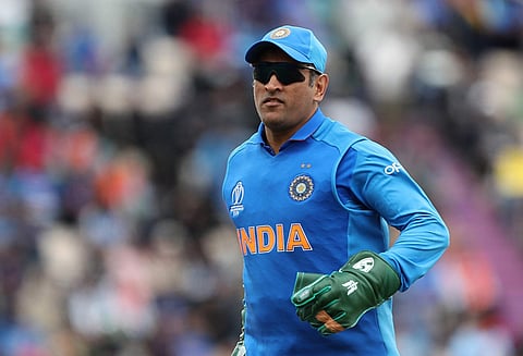 Dhoni at the match