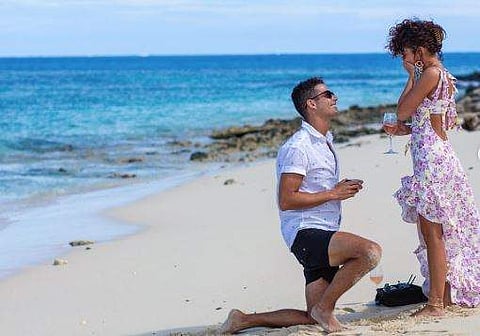 Wells Adams went down on one knee to propose Sarah