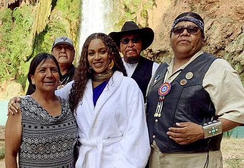 Beyoncé at Havasu Falls in Supai, Ariz (Parkwood Entertainment via AP)