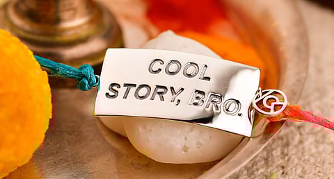 Silver rakhi by Talisman