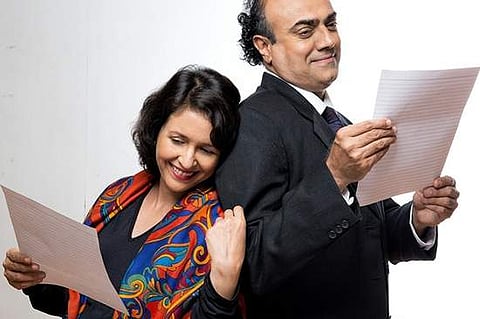 Shernaz Patel and Rajit Kapur in a still from their play, Love Letters.