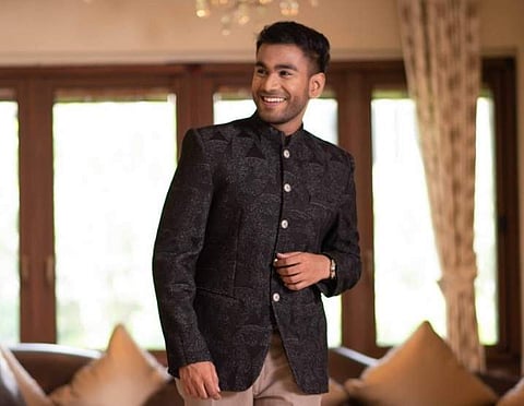 A bespoke blazer by Poonam Kasera