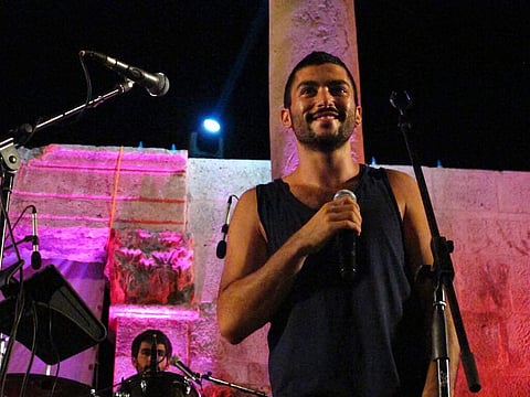 Hamed Sinno, 24, lead singer and song writer of the Lebanese group Mashrou' Leila (AP Photo/Diaa Hadid)
