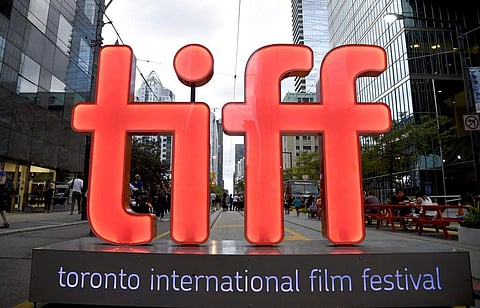 A view of a festival sign of the Toronto International Film Festival (Photo by Chris Pizzello/Invision/AP)